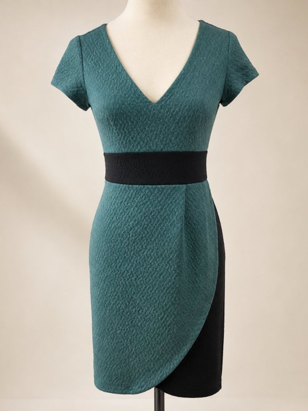 Anthro Maeve Turquoise Blue Splitshade Tulip Hem Wrap Dress Size S Small